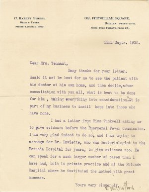 Letter to Stephen Tennant's Aunt Anne