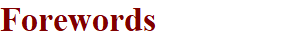 Forewords